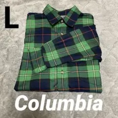【美品】 Columbia GRT Lサイズ ネルシャツ チェック柄 グリーン