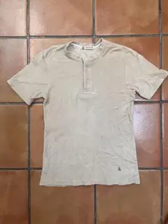 GUY ROVER ベージュ ヘンリーネック パイル Tシャツ S