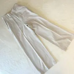 INED イネド レディース ワイドパンツ ストレッチ ベージュ 日本製　S
