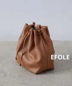 EFOLE フェイクレザー ドローストリング ショルダー バッグ