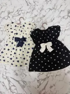 【最終値下げ】ハートとドット柄ワンピース2着セット 90cm