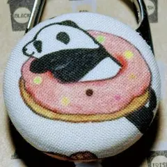 リールキーホルダー446★ハンドメイド　ドーナツ♡ぱんだちゃん
