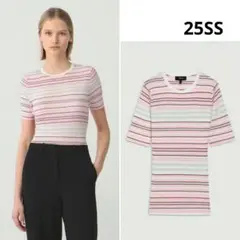 25SS現行品*Theory 定価2.8万 ストライプニット ピンク