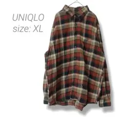 【ユニクロ】UNIQLO✨美品✨フランネルチェックシャツ 大きいサイズ XL