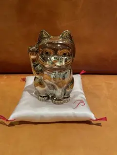 ゆっちさま専用　バカラ招き猫(ゴールド) 美品 激レア】バカラ 招き猫 ゴールド クリスタルガラス 幸運