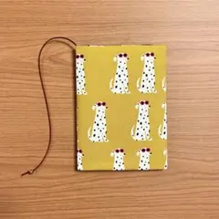 【 文庫本 】ブックカバー ハンドメイド ダルメシアン イエロー