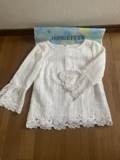 新品未使用　JUSGLITTY ホワイト レース ブラウス