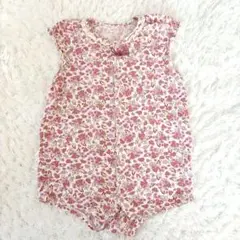 美品♡赤ちゃんの城 半袖 ロンパース 80ピンク 小花柄