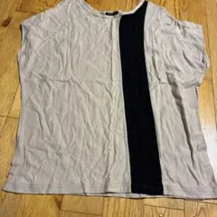 Zampa ベージュ/黒 半袖Tシャツ Mサイズ
