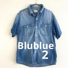 Blublue//デニムブルー ウォッシュ加工シャツ2