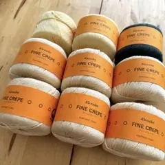 カネボウ　ファインクレープ　綿100% 40g （102m）3色　8玉+残り