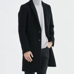 カズユキクマガイ ATTACHMENT カシミア混 チェスターコート ブラック