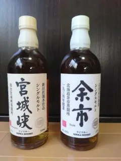 ニッカ 宮城峡 旧ボトル 500ml、余市 旧ボトル 500ml