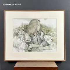 小磯良平 『ブロンド女性肖像画』　肉筆水彩　額装　　　O0405D 小磯良平 『ブロンド女性肖像画』 肉筆水彩 額装 O0405D - メルカリ