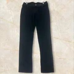 【コムサ】ストレッチパンツ　着回し力抜群　スラックス　フォーマル　黒　無地　9号