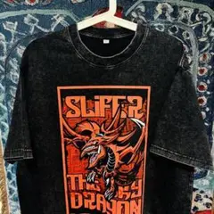 遊戯王カード 4 Tシャツ 半袖 ビンテージ加工 新品未使用 グレー ブラック