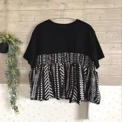 ★新品タグ付き♡ABITOKYO♡ニュアンス柄ペプラムトップス★