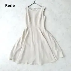 美品✨Rene ルネ　バックティアードワンピース　ライトベージュ 34サイズ