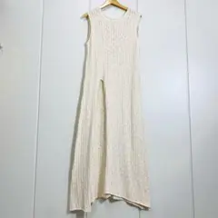 未使用 HELIOPOLE マキシ丈ノースリーブコットンニットワンピース 春夏