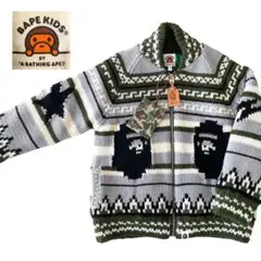 《新品未使用》BAPE ベイプ エイプ カウチンセーター 130 タグ付き