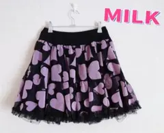 MILK ミルク ショート フレア スカート ハート柄 レディース フリーサイズ
