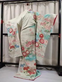 A 裄67 丈160 袖93.5 振袖 袷 ヴィンテージ 正絹 昭和レトロ