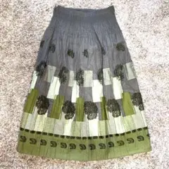 GIANNI LO GIUDICE レディース　フレアスカートグリーン　４０/L