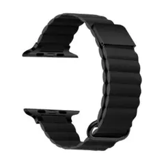 【f1】 Apple Watch マグネット式 PUレザー バンド　ブラック