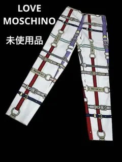 ラブモスキーノLOVE MOSCHINO ロゴベルト柄ストレッチパンツ