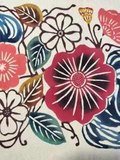 紅型染め作家物紬正絹