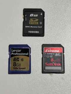 8GB SDHCメモリーカード 3枚セット