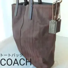 COACH トートバック ロゴ柄 ダークブラウン コーチ