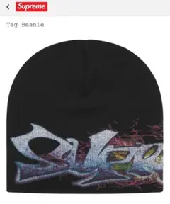 Supreme Tag Beanie Black