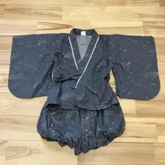 コトリ 星座柄 ダークグレー 甚平 90cm