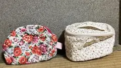 花柄　小物ポーチ　2個
