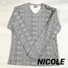 NICOLE CLUB ヘリンボーン Vネック長袖カットソー☆未使用品