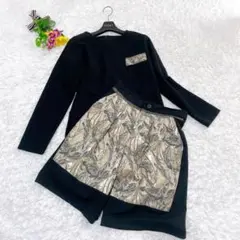 未使用級⭐️＆jupiter 柄キュロット セットアップ 黒 ゴールドM〜L