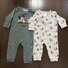 H&M ミッキーマウスロンパース 2点セット 6-9M