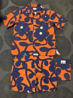 surf line アロハシャツ　ハーフパンツ　セットアップ　ポーチ　Ｌサイズ