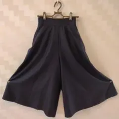 お買い得☆彡【Mサイズ】【38】体型カバー　ガウチョ ワイドパンツ ダークブルー