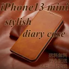 iPhone13 mini ケース 手帳 iPhone 13 mini 橙m20