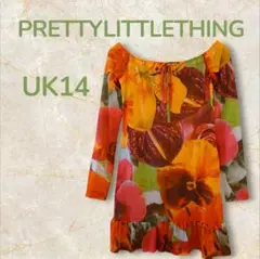 PRETTYLITTLETHING 花柄長袖チュニック UK14　L