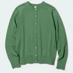 UNIQLO/ユニクロ【UVカットクルーネックカーディガン（長袖）L グリーン】