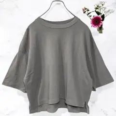 ティゴラ TIGORA ワイドシルエットTシャツ【S】グレーブラウン系 ゆったり