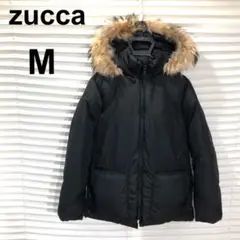 【美品】zucca ズッカ ファー ダウンジャケット ブラック M フード