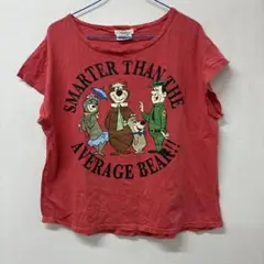 Yogi Bear 半袖Tシャツ 赤　キャラクタープリント　○42