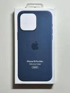 【新品】純正 iPhone 15 Pro Maxシリコンケース・ストームブルー①