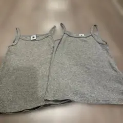 プチバトー キャミソール肌着2枚（グレー）6A