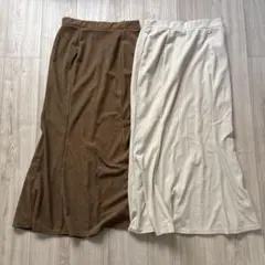 新品未使用 スカート ブラウン ホワイト Lサイズ