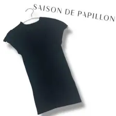 美品 SAISON DE PAPILLON セゾンドパピヨン リブニットトップス